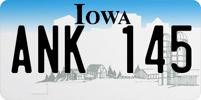 IA license plate ANK145