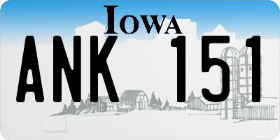 IA license plate ANK151