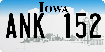 IA license plate ANK152