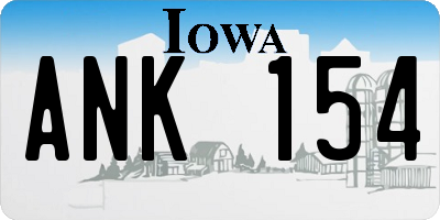 IA license plate ANK154