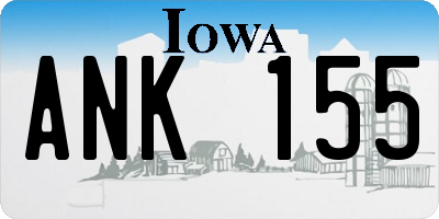 IA license plate ANK155