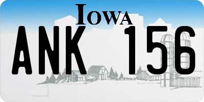 IA license plate ANK156