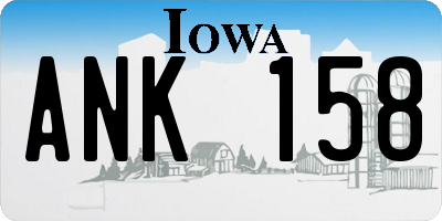 IA license plate ANK158