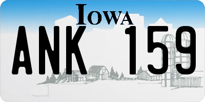 IA license plate ANK159