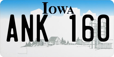 IA license plate ANK160
