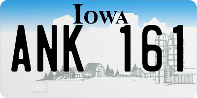 IA license plate ANK161