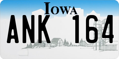 IA license plate ANK164