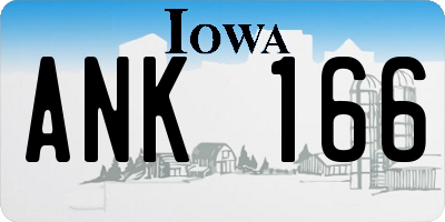 IA license plate ANK166