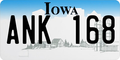 IA license plate ANK168