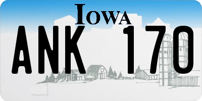 IA license plate ANK170