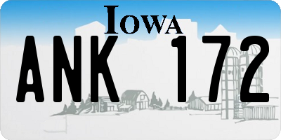 IA license plate ANK172