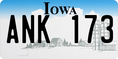 IA license plate ANK173