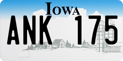 IA license plate ANK175