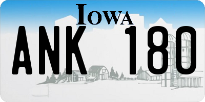 IA license plate ANK180