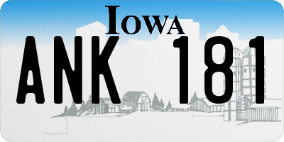 IA license plate ANK181