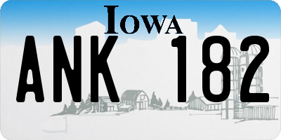 IA license plate ANK182