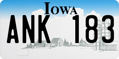 IA license plate ANK183