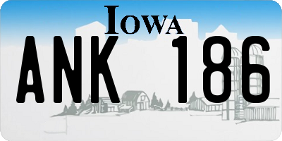 IA license plate ANK186