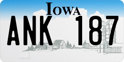 IA license plate ANK187