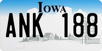 IA license plate ANK188