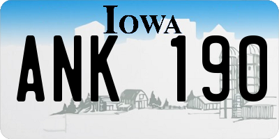 IA license plate ANK190