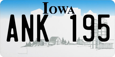 IA license plate ANK195