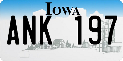 IA license plate ANK197