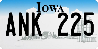 IA license plate ANK225