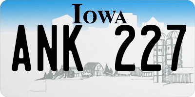 IA license plate ANK227