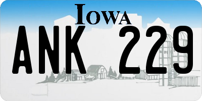 IA license plate ANK229