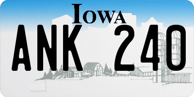 IA license plate ANK240