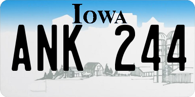 IA license plate ANK244