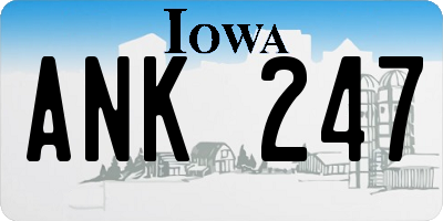 IA license plate ANK247