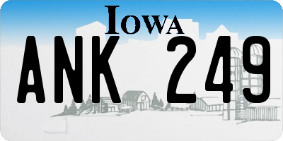 IA license plate ANK249