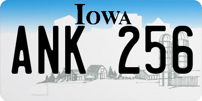 IA license plate ANK256