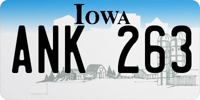 IA license plate ANK263