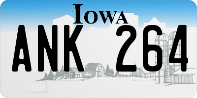 IA license plate ANK264