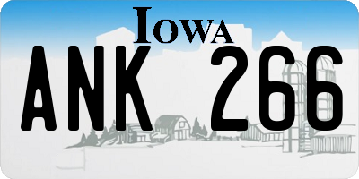 IA license plate ANK266