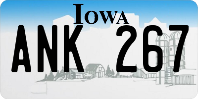 IA license plate ANK267