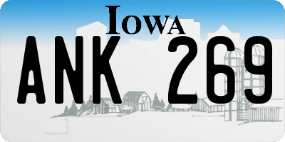 IA license plate ANK269