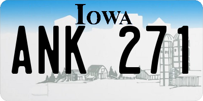 IA license plate ANK271