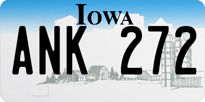 IA license plate ANK272