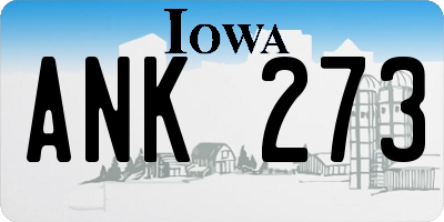 IA license plate ANK273