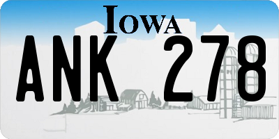 IA license plate ANK278