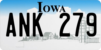 IA license plate ANK279