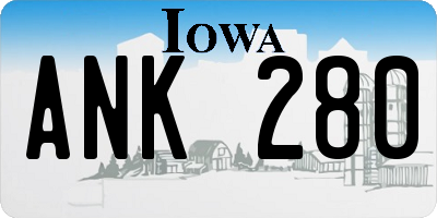 IA license plate ANK280