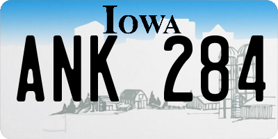 IA license plate ANK284
