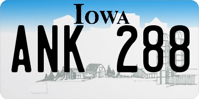 IA license plate ANK288