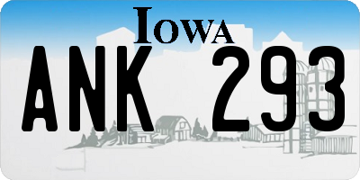 IA license plate ANK293