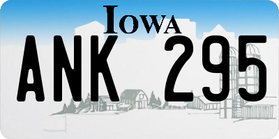 IA license plate ANK295